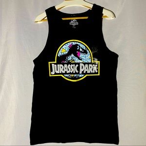 Jurassic Park Tank Top Logo 90’s Themed Background Universal Studios Size M NWT